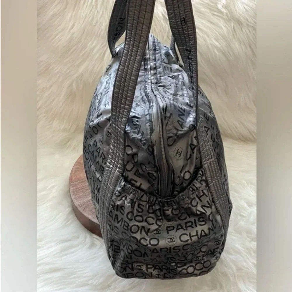 CHANEL Rue Cambon Silver/Black Bowler Bag (12580801) w/COA 🖤Host Pick🖤